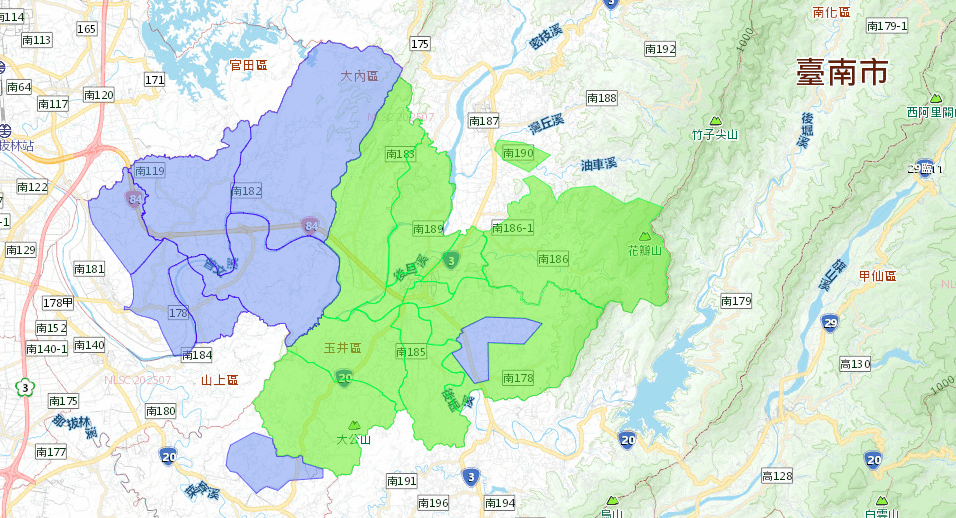 台南市8月28日停水區域。(圖/取自台水官網)