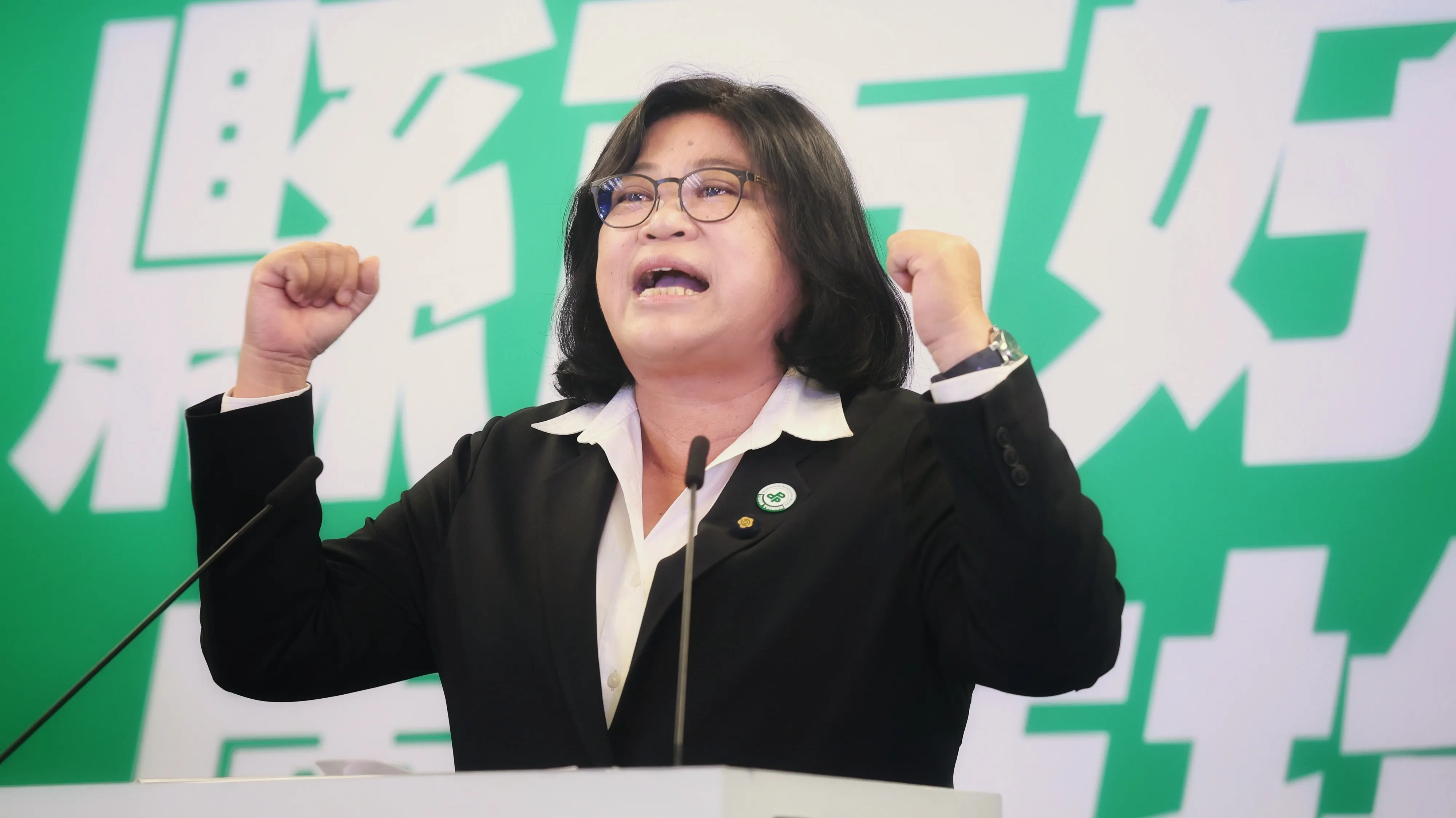 20251022-民進黨22日舉行縣市長提名記者會,圖為嘉義市長提名人王美惠。(柯承惠攝)