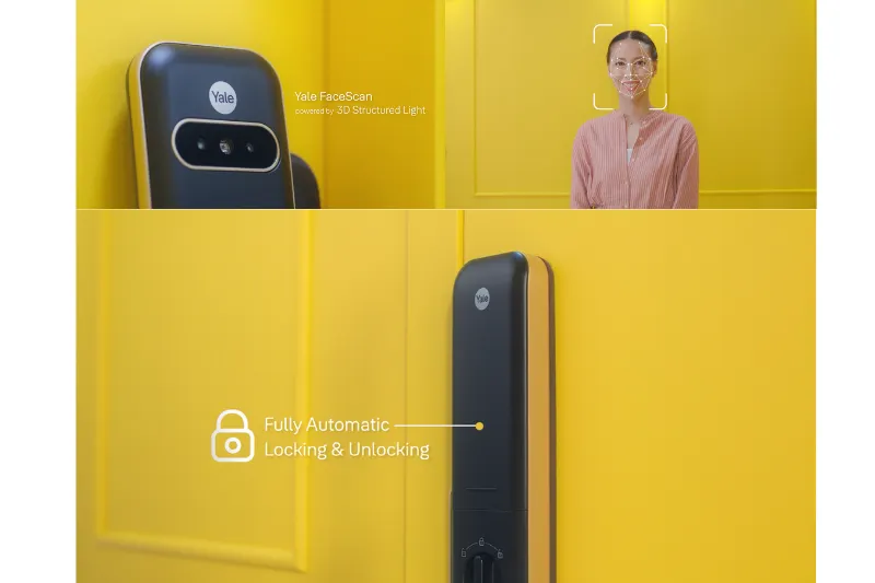 Yale Luna Pro+使用由3D結構光驅動的Yale臉部辨識技術進行識別。