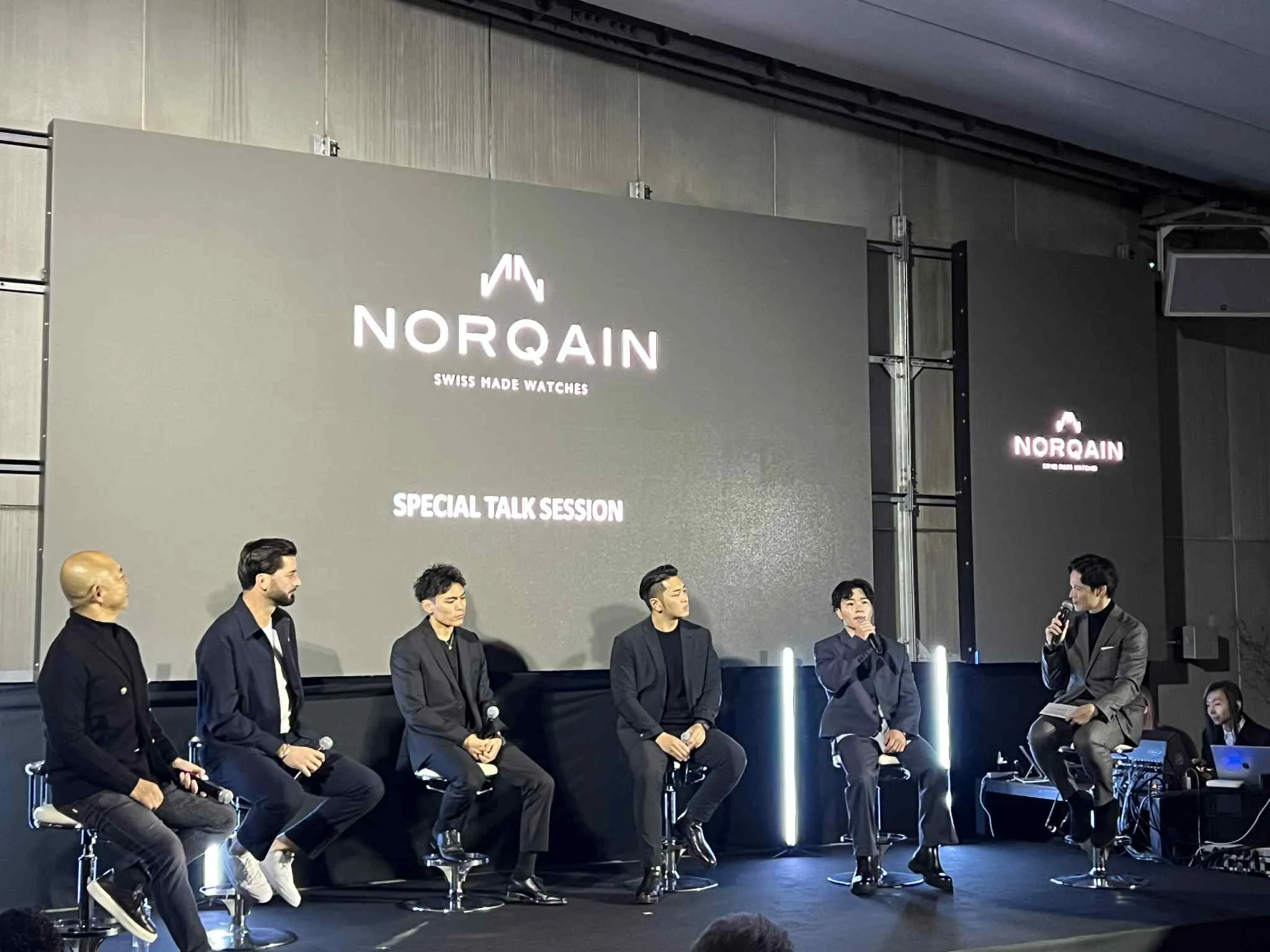 ノルケインが新作発表会で日本限定モデルを披露し、岡慎之助選手らが「挑戦」への想いを語った。(写真/風傳媒提供)