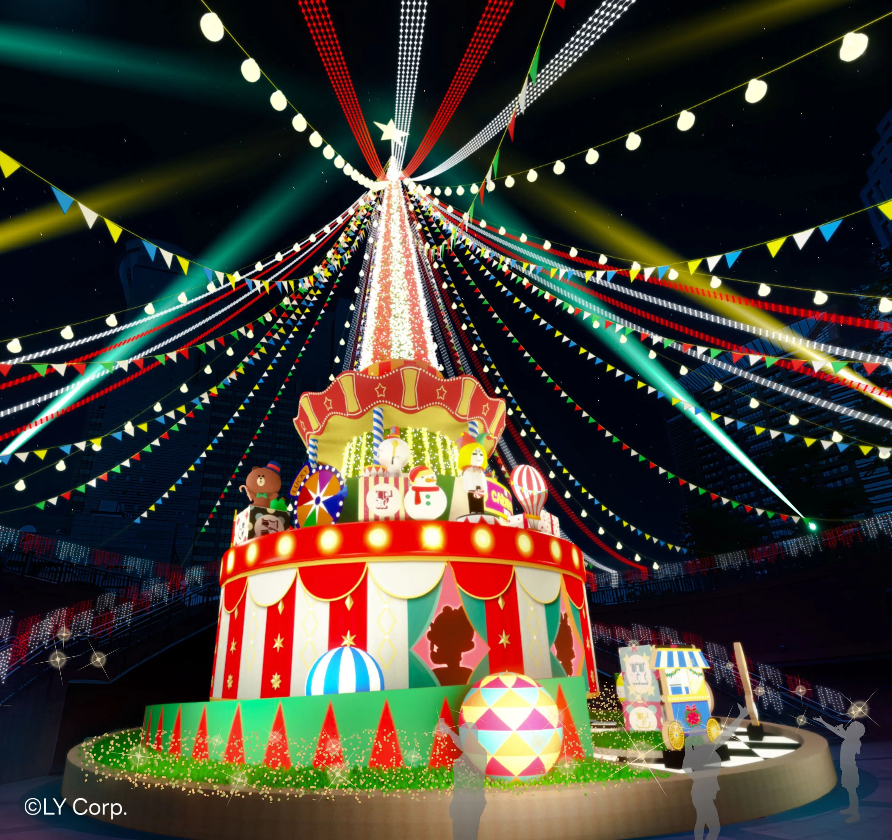 初登場となるメインイルミネーション「ハッピーサーカス・ビッグトップ」は、来場者を幻想的な世界へと誘う。〈写真/新北市政府観光旅遊局提供〉