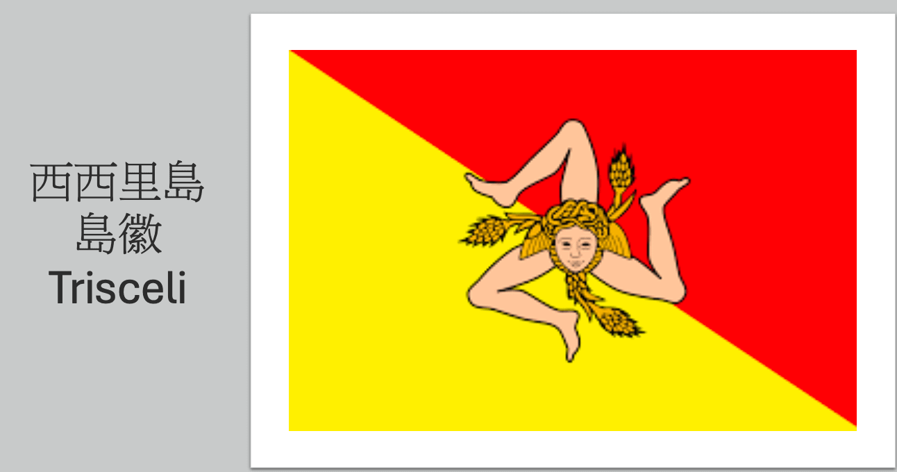 西西里島島徽。(施俊吉提供)