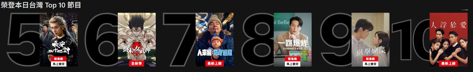 陸劇《狙擊蝴蝶》連續數日登上Netflix收視榜第9名的位置。(圖/翻攝自Netflix)