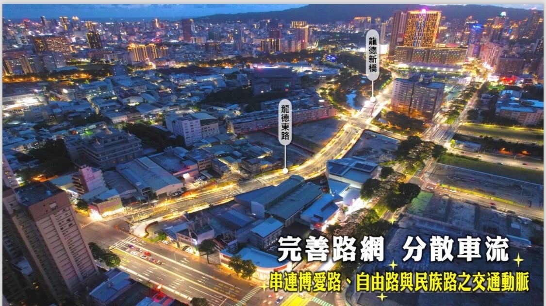 三民區第107期原工業用地,串聯博愛、自由、民族幹道,成為北高雄大順商圈東西向交通動脈。(圖/高雄市政府)