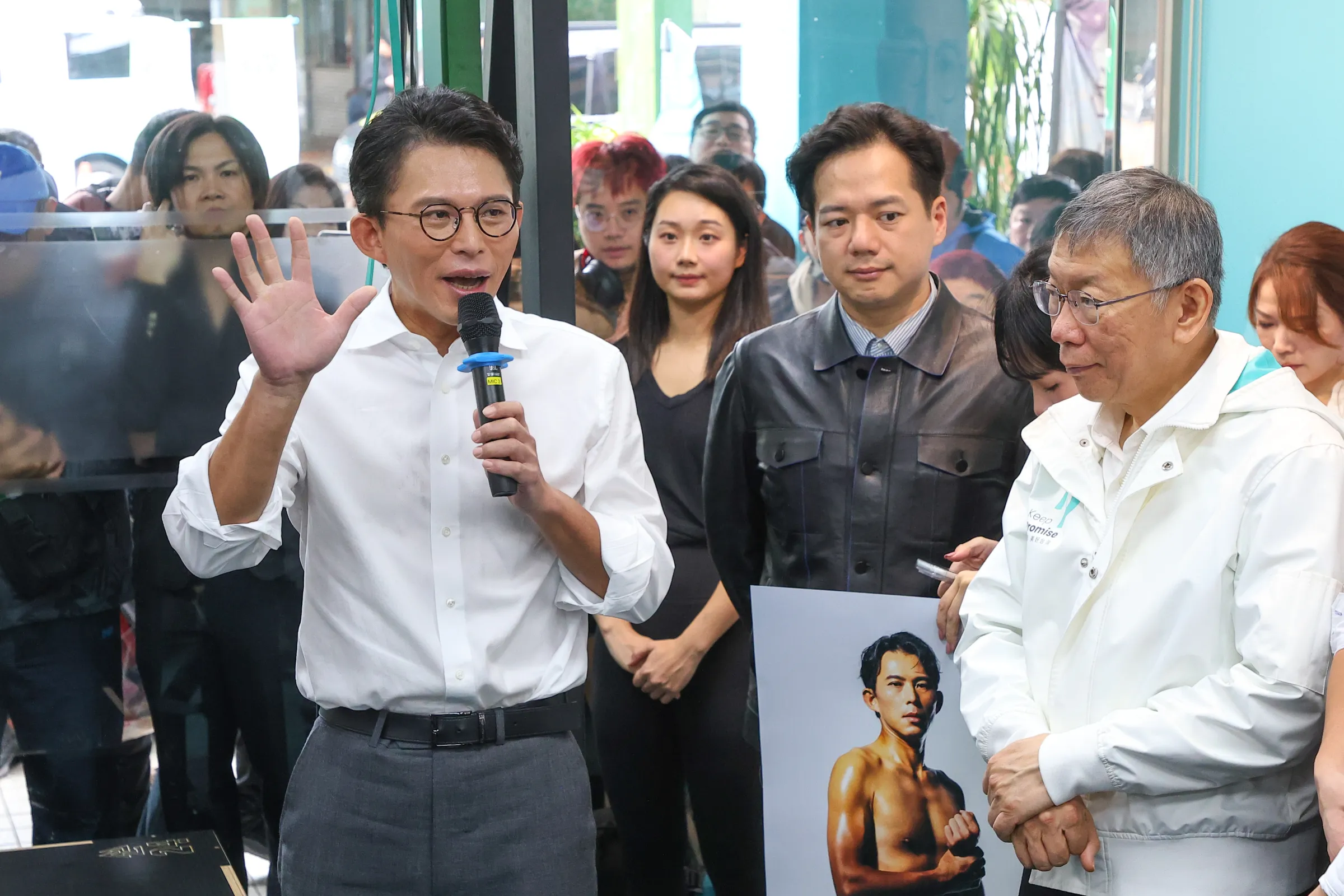 20260201-民眾黨主席黃國昌1日舉行新北市長競選總部開幕記者會。(顏麟宇攝)