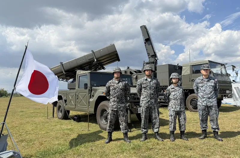 菲美肩並肩演習 日本自衛隊展示防空系統 菲美「肩並肩」(Balikatan)聯合軍事演習,28日舉行防空暨飛彈防衛科目,日本自衛隊展示基地防空用地対空誘導弾系統。中央社記者林行健三描禮士省聖安東尼奧鎮攝115年4月28日