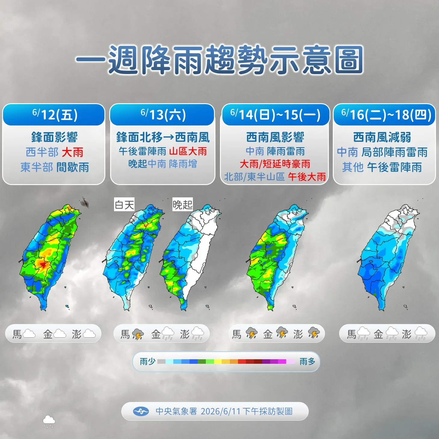 未來降雨趨勢。(圖/氣象署提供)