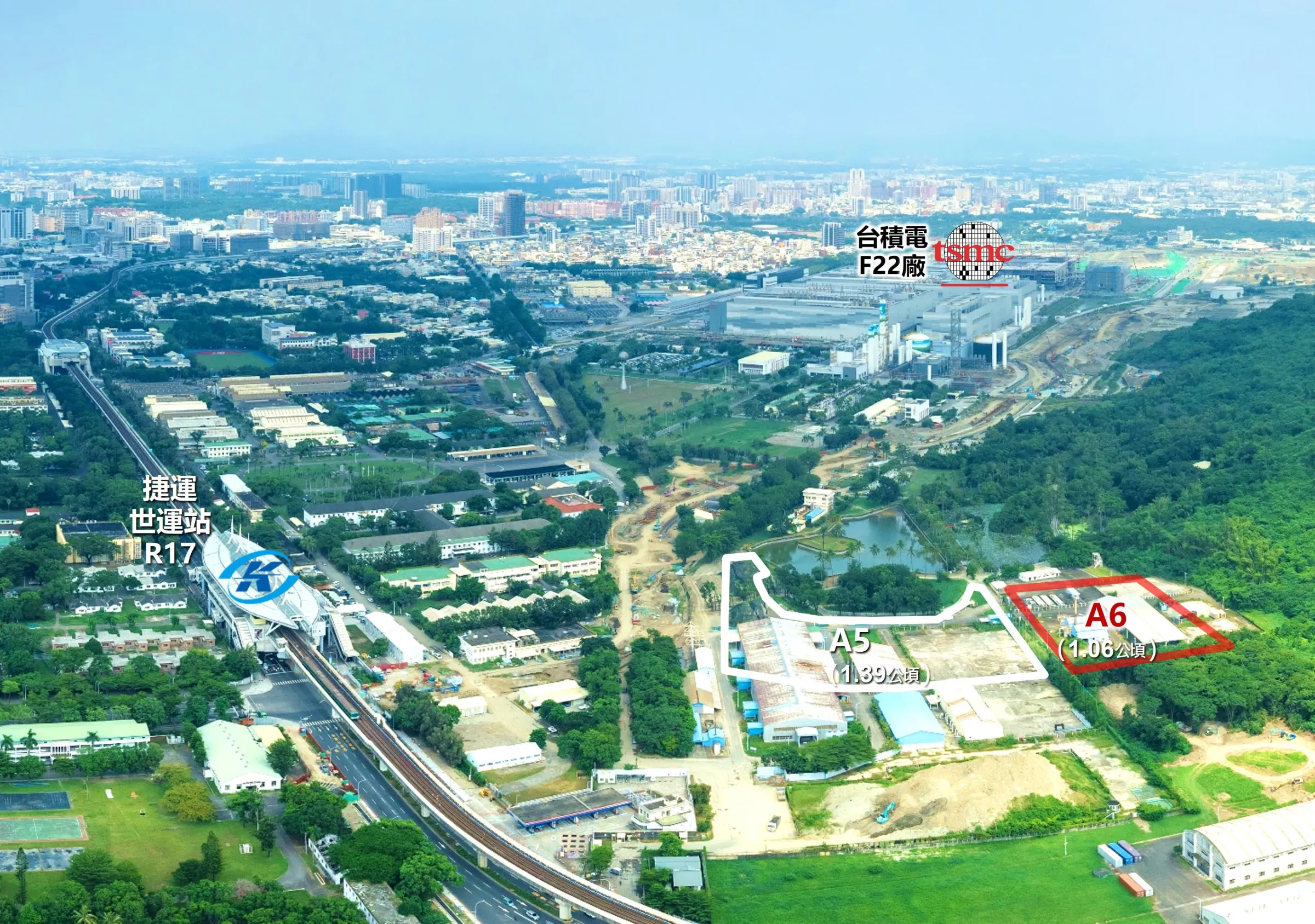 圖說:R17站東側A5街廓 串聯半導體S廊帶商務核心。(圖/高市府捷運局提供)