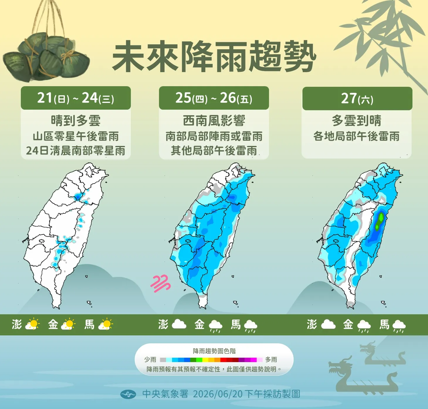 未來降雨趨勢。(圖/氣象署提供)