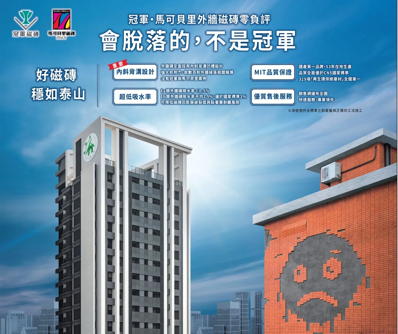 專家指出,外牆安全關鍵在於優質建材搭配正確工法,缺一不可。