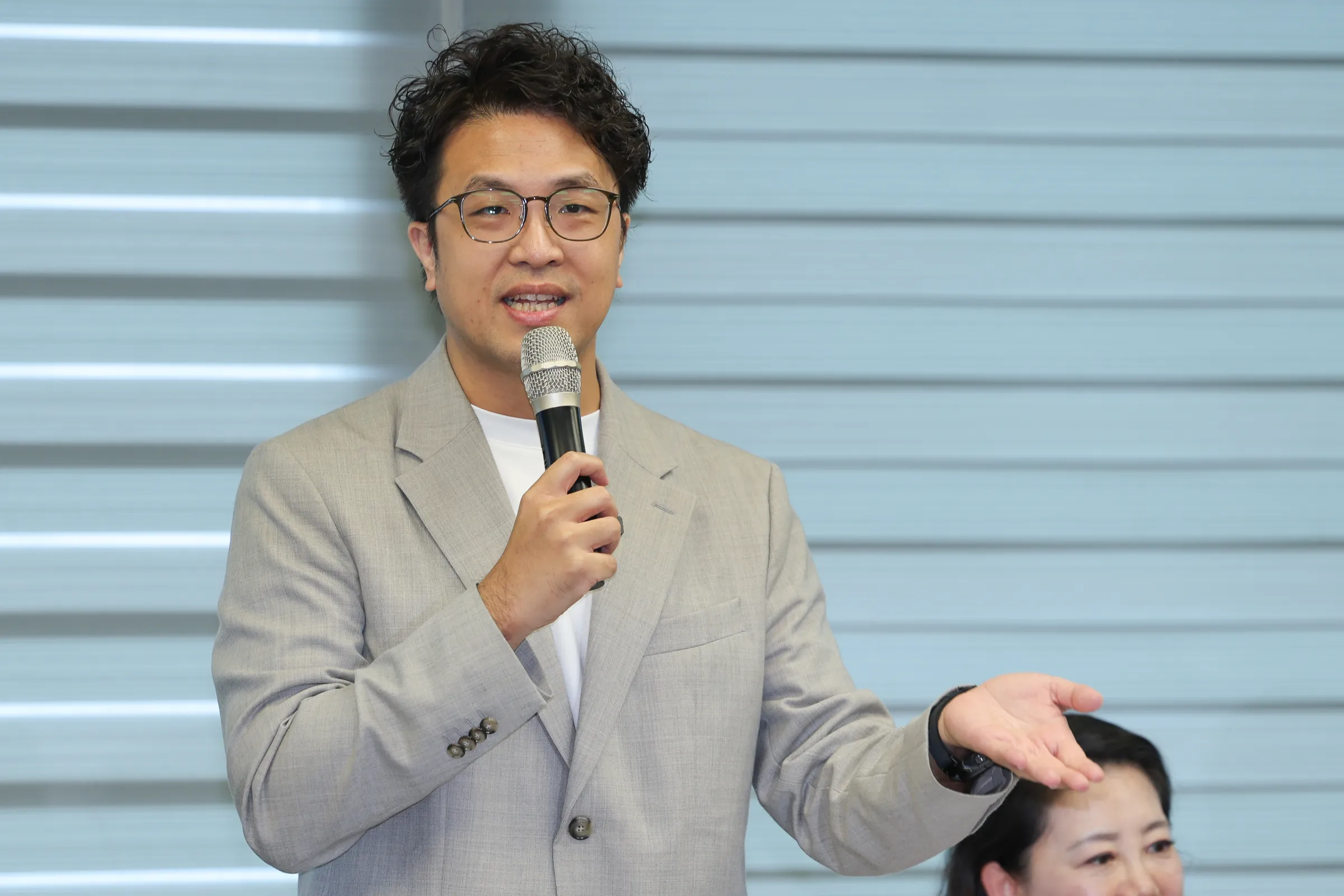 20260703-民進黨台北市長參選人沈伯洋出席台北宜蘭同鄉會座談。(陳品佑攝)