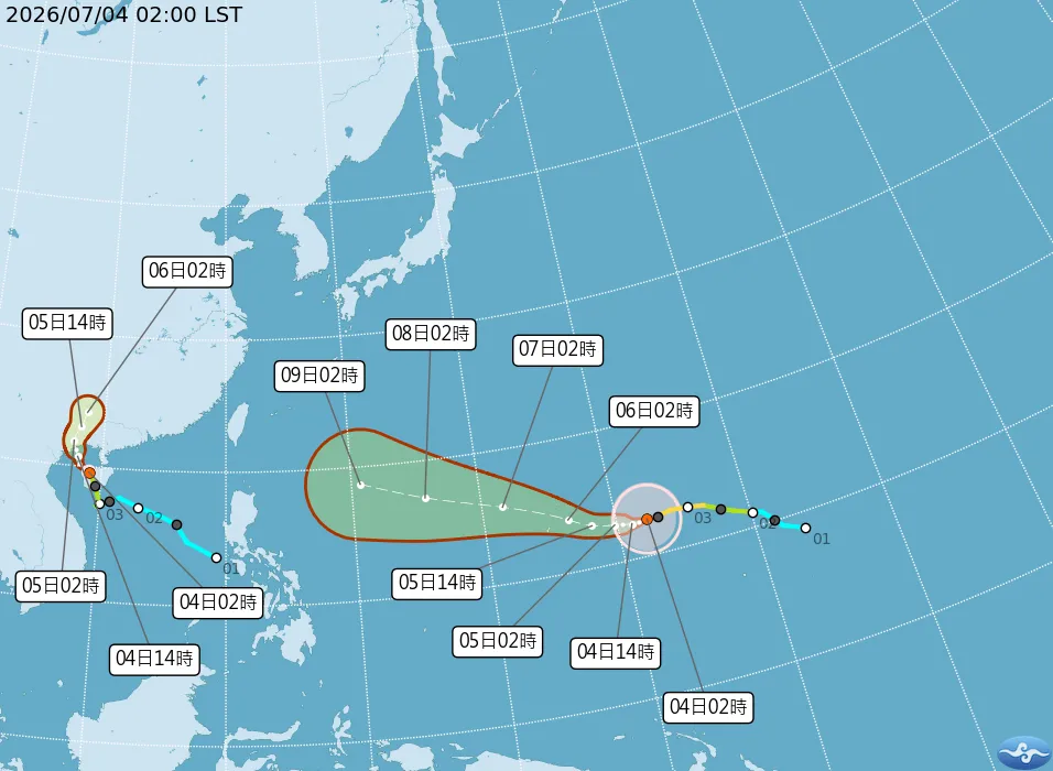 巴威颱風路徑。(圖/取自氣象署)