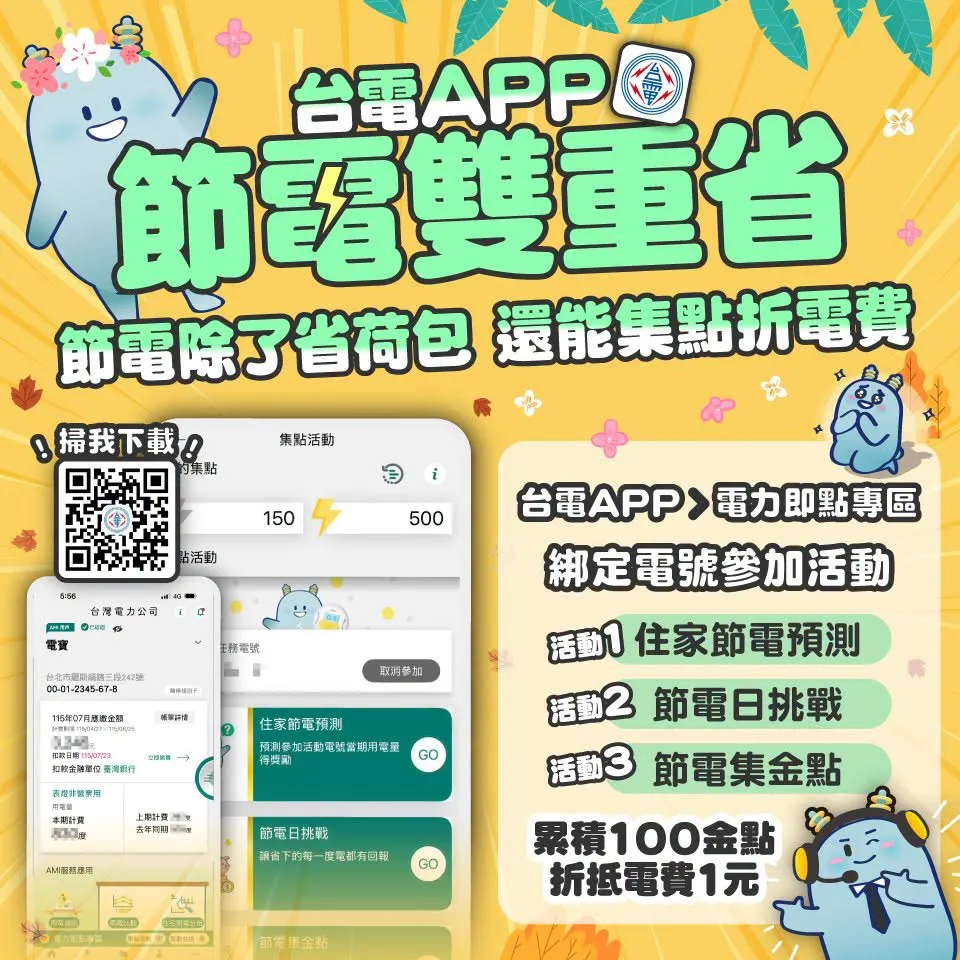 台灣電力APP節電活動。(圖/取自台電電力粉絲FB)