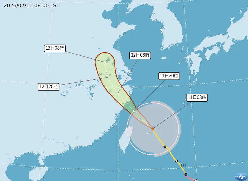 巴威颱風路徑。(圖/氣象署提供)