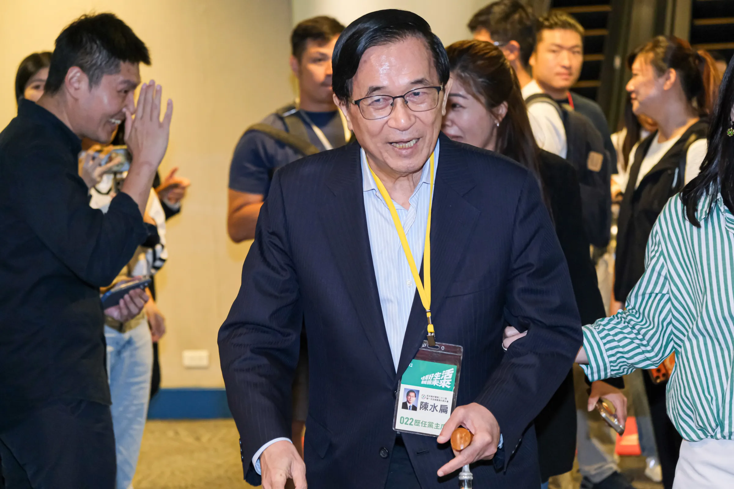 20260719-民進黨全國黨員代表大會19日於台北國際會議中心舉行,圖為前總統陳水扁。(劉偉宏攝)