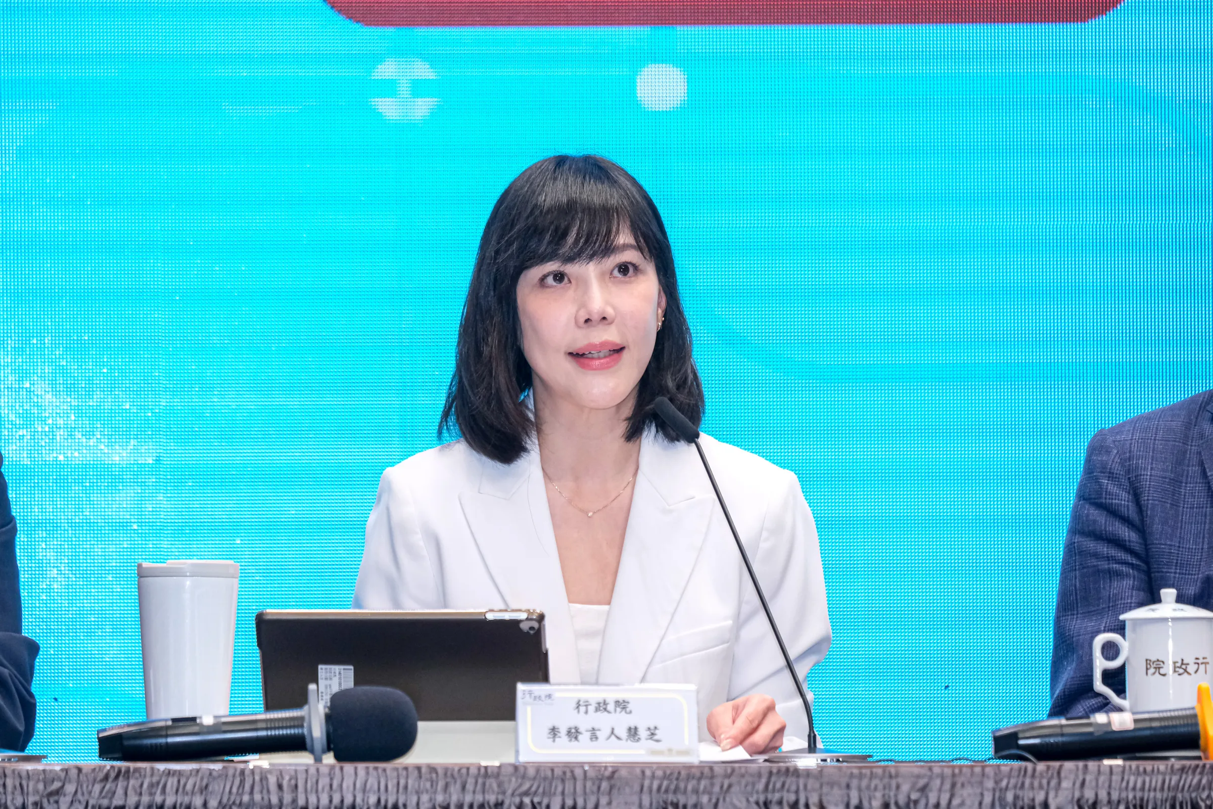 20260723-行政院院會後記者會於23日舉行,圖為行政院發言人李慧芝。(劉偉宏攝)