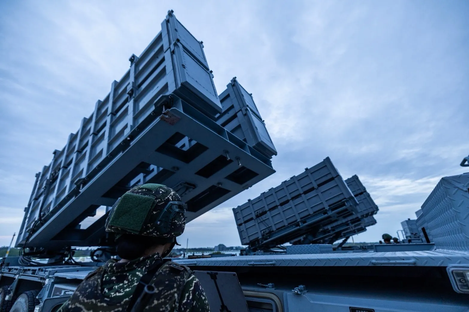 A Hsiung Feng missile launcher moves into position in Penghu during Taiwan's Han Kuang 42 exercises in August. Missile production tied to a separate special defense budget had crowded out work on the Kirin Project for years. (Photo courtesy of Taiwan's Ministry of National Defense)