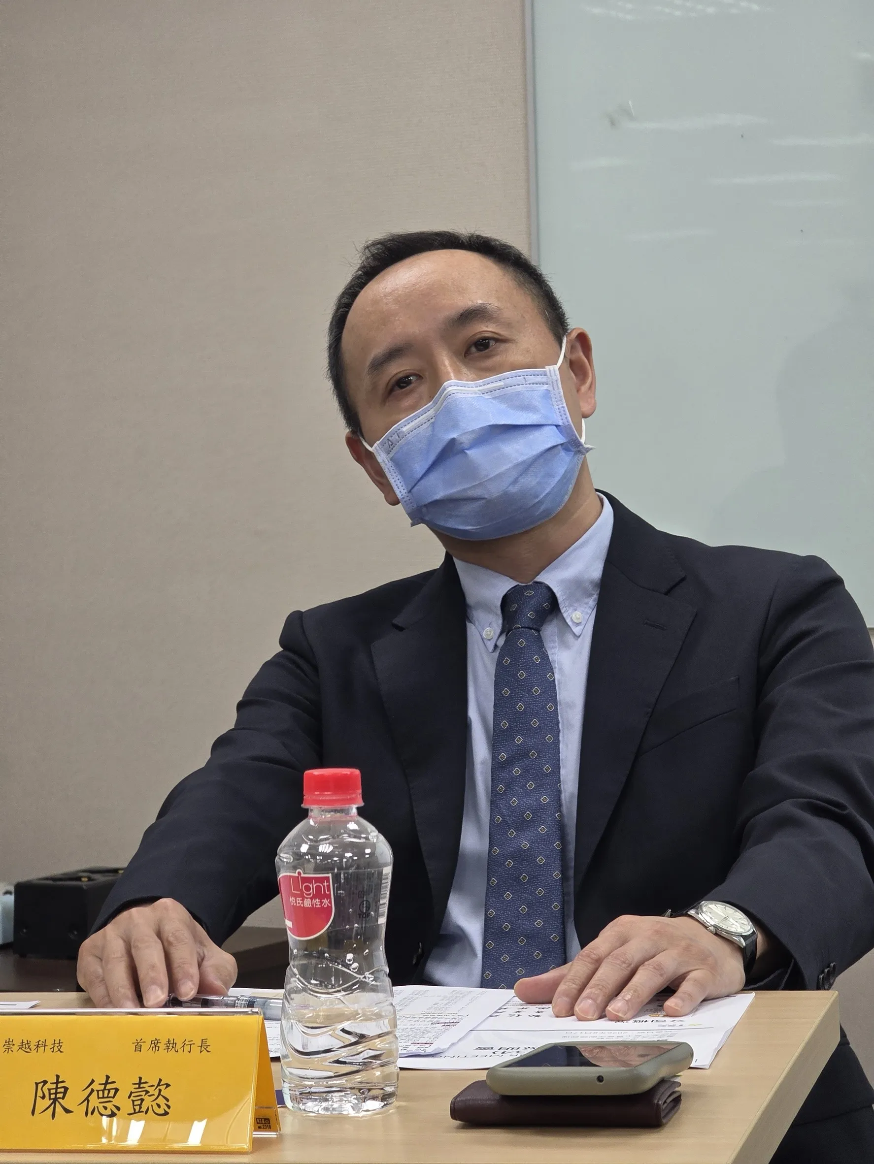 崇越科技首席執行長陳德懿。(魏鑫陽攝)