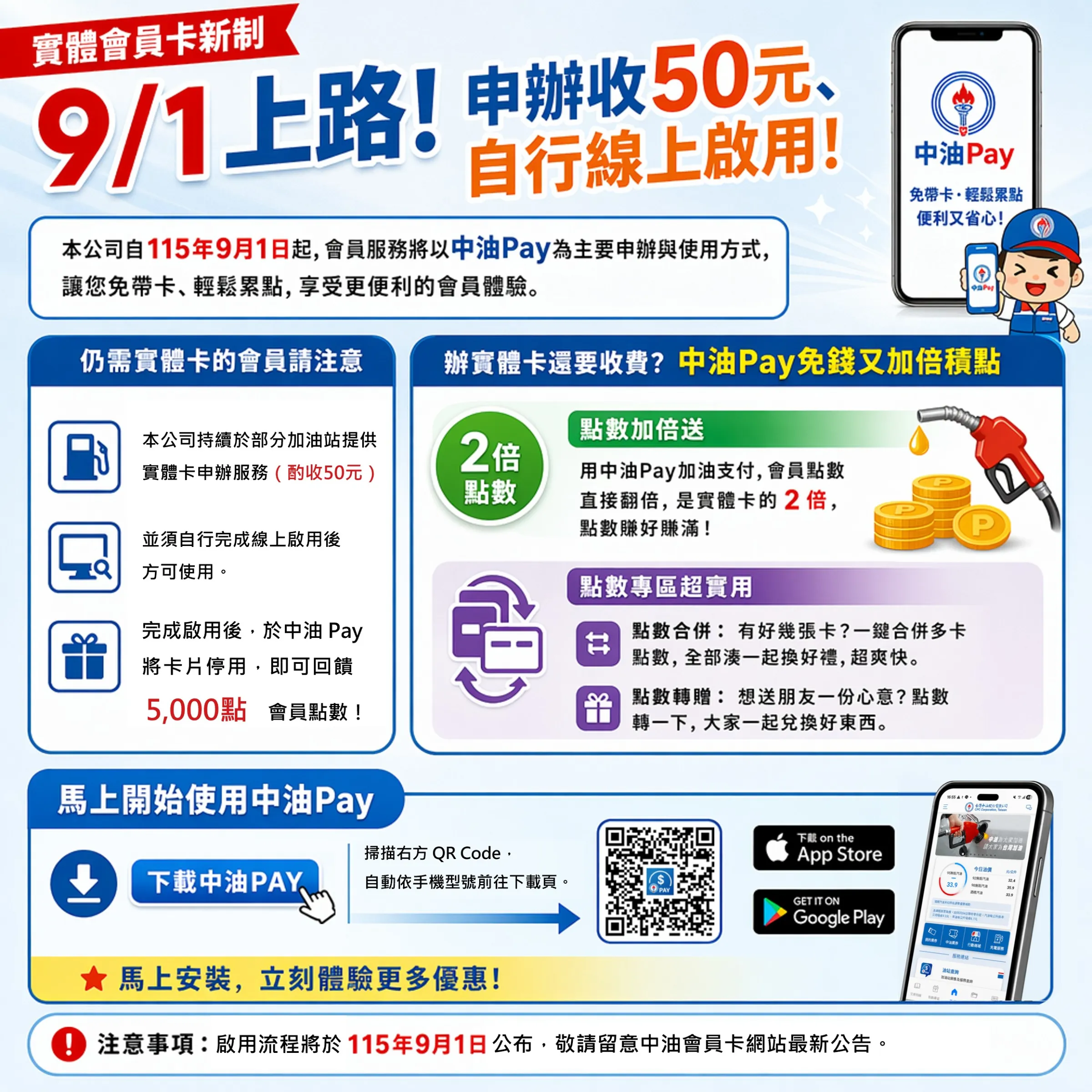 中油實體會員卡新制9/1上路!申辦酌收50元,須自行線上啟用(圖/取自中油官網)