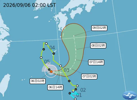 科羅旺颱風最新路徑潛勢圖。(圖/取自氣象署)