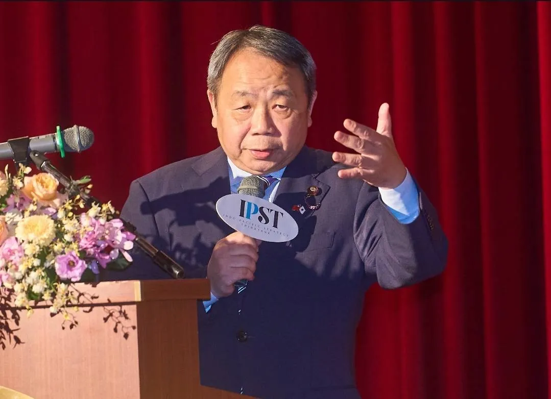 「台日外交國防論壇」9日於台北圓山大飯店舉行,圖為「思考台灣海峽和平與穩定國會議員之會」事務局長、日本參議員石平。(印太戰略智庫)