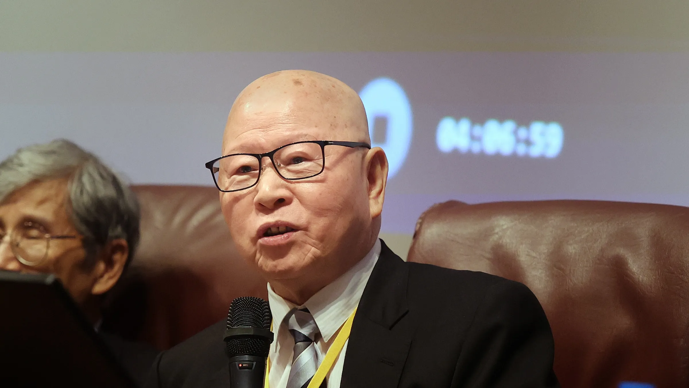20260912-前民進黨主席許信良12日出席台北政經學院「總統直選30年的回顧與前瞻」研討會。(柯承惠攝)