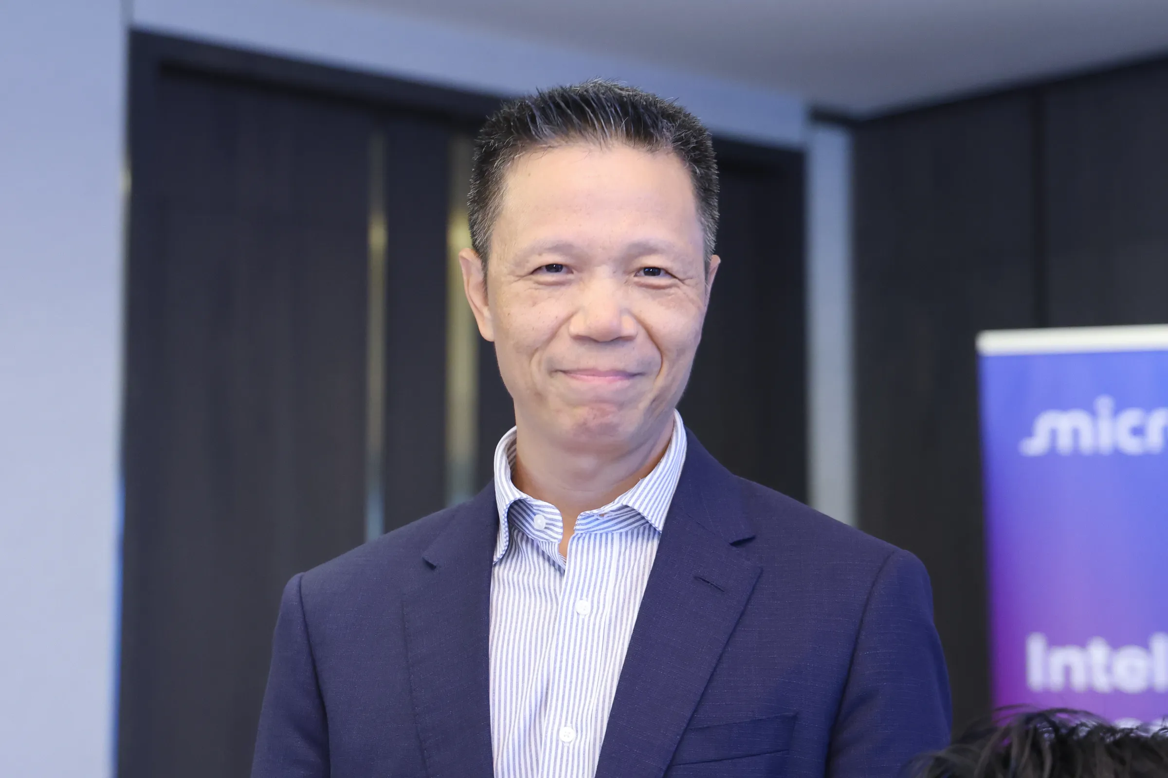 20261001-美光科技舉行電子茶敘,台灣美光前段晶圓製造副總裁鍾聯彬。(陳品佑攝)
