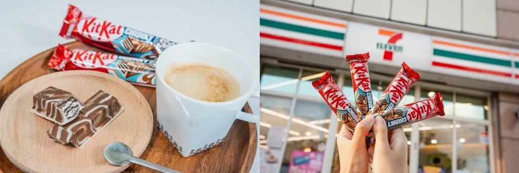 雀巢KitKat「黑白巧風味奇趣威化」獨特黑白大理石紋路,結合牛奶巧克力與白巧克力風味,搭配經典酥脆威化口感,不論是外觀或口感上都充滿驚喜