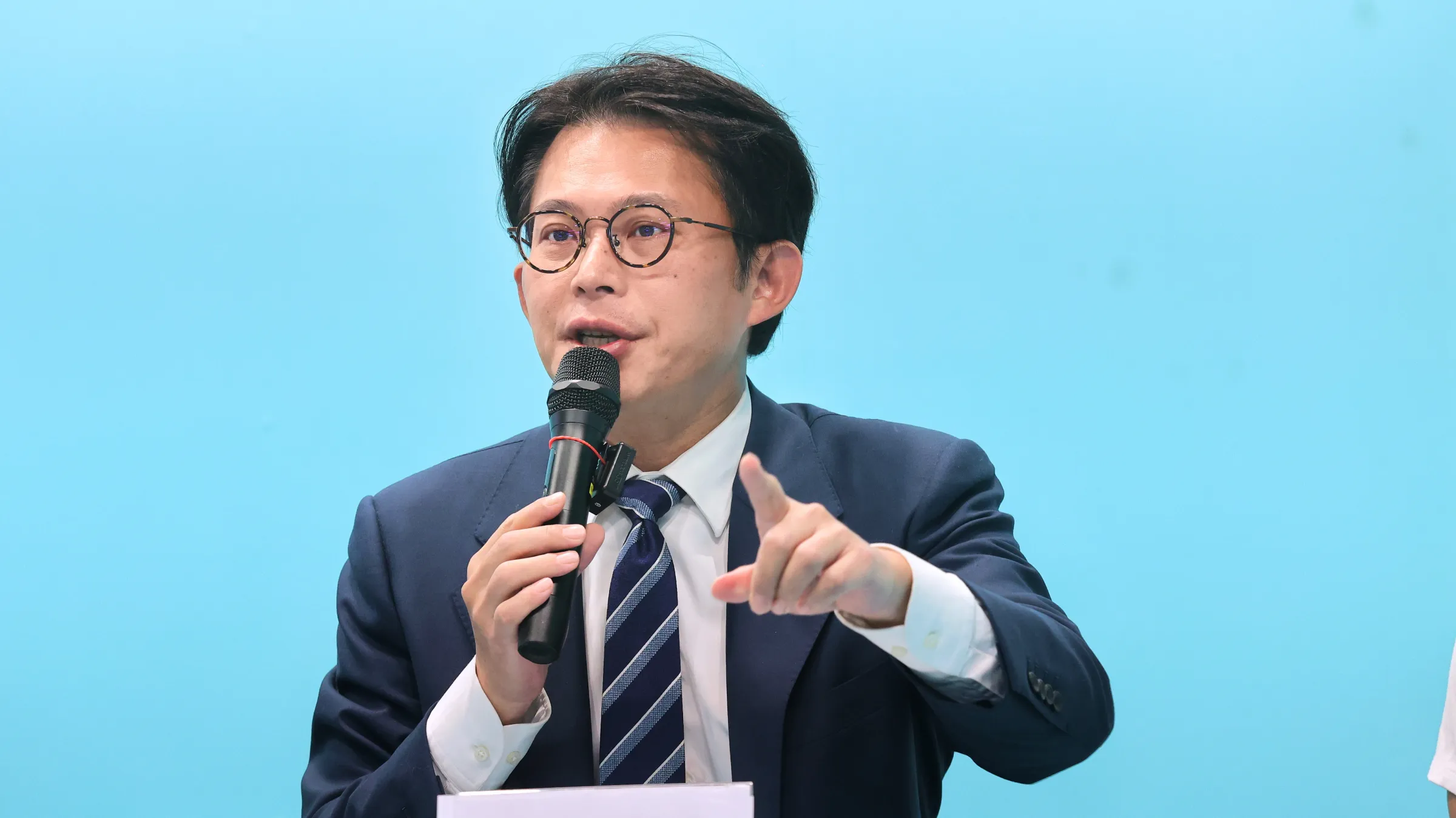 20261022-民眾黨主席黃國昌22日出席「國家的就是蘇家的 違法濫權用力搬錢」記者會。(柯承惠攝)