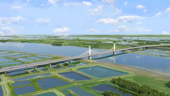 台61線西濱快速公路-曾文溪大橋新建工程開工。(示意圖/取自台南市政府)
