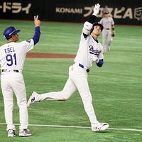 MLB東京開幕戦、大谷翔平。(陳志豪撮影) MLB東京開幕戦、大谷翔平。(陳志豪撮影)
