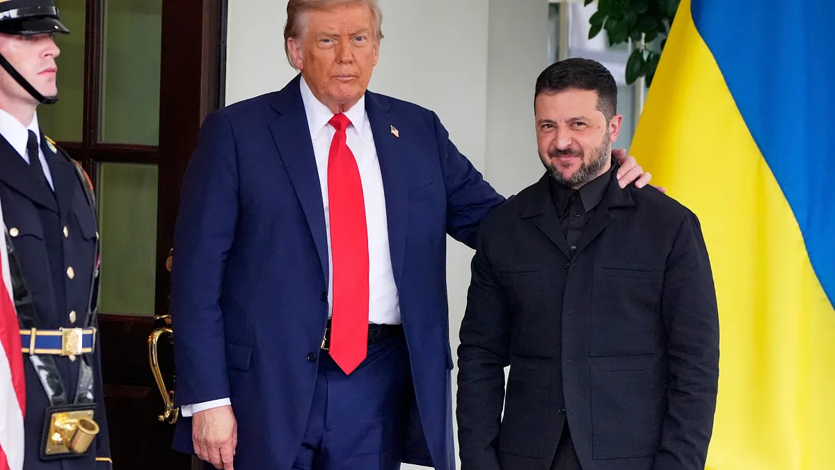 2025年8月18日,美國總統川普在白宮會見烏克蘭總統澤倫斯基。(美聯社) 2025年8月18日,美國總統川普在白宮會見烏克蘭總統澤倫斯基。(美聯社)