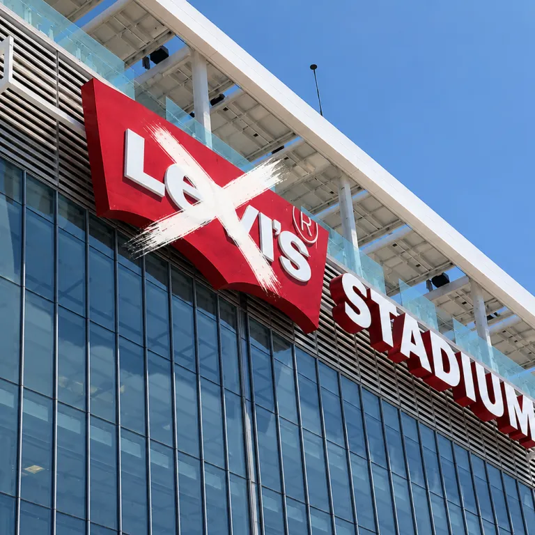 世界盃讓 Levi's Stadium 暫時消失於官方名稱之中,但也讓人重新注意到:一個球場的名字,如何從企業冠名逐漸成為城市地景的一部分。(圖/原圖49ers / Levi's Stadium提供,1% Style後製)